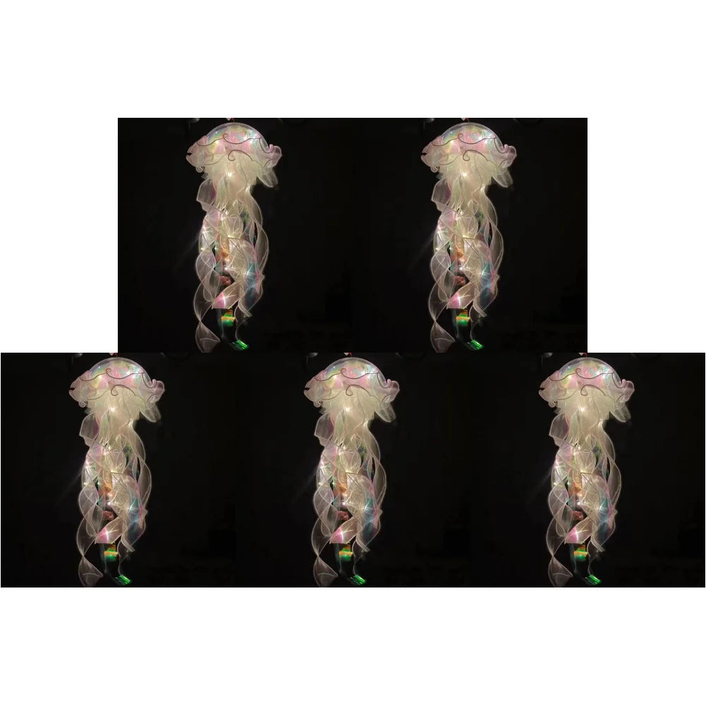 5-1PCS RGB Jellyfish Lamp Colorful Night Light Jellyfish Atmosphere Light Lamp Hanging Ceiling Lantern Creative Jellyfish Lamp