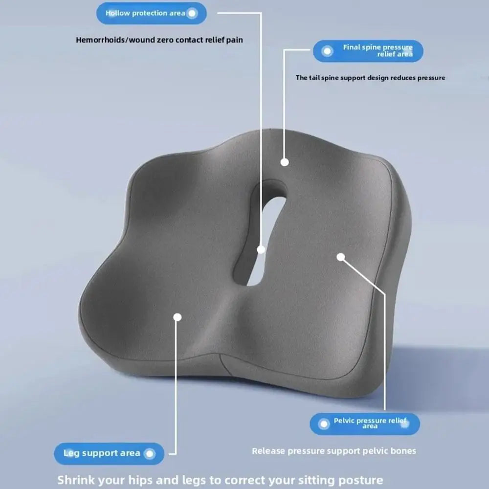 New Tailbone Sciatica Back Pain Relief Comfort Office Chair Car Seat Cushion Non-Slip Orthopedic Memory Foam Coccyx Cushion