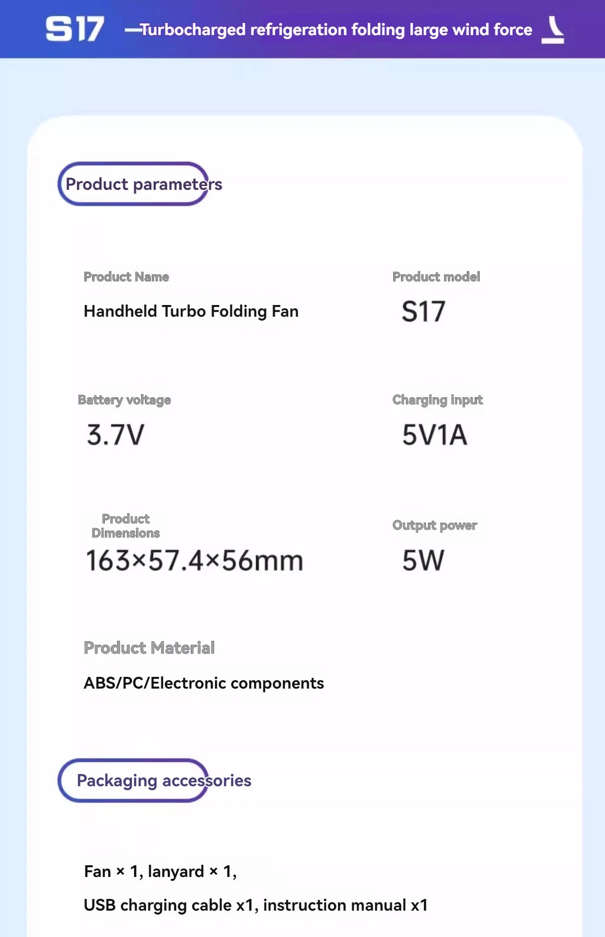 2025 Hanging Ice Pack Handheld High-speed Fan Folding 100 Speed Infinitely Adjustable Fan Portable For Outdoor Neck
