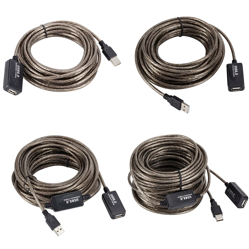 5/10/15/20m USB 2.0 Extension Cable High Speed Male To Female Active Repeater Wireless Network Card Extension Cord USB Adapter