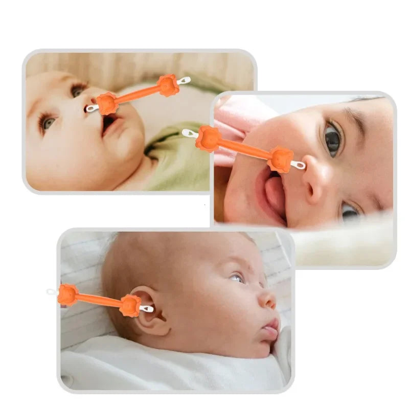 2026 New models Baby Cleaner Spoon Double-headed Soft Wax Curette Picker Nose Cleaner Silicone Ear Wax Pickers Clean Tweezers