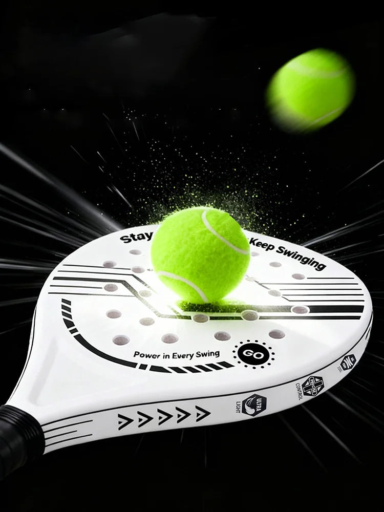 Lightweight Padel Racquet Carbon Fiber Surface with EVA Memory Flex Foam Core for Beginner to Intermediate Players