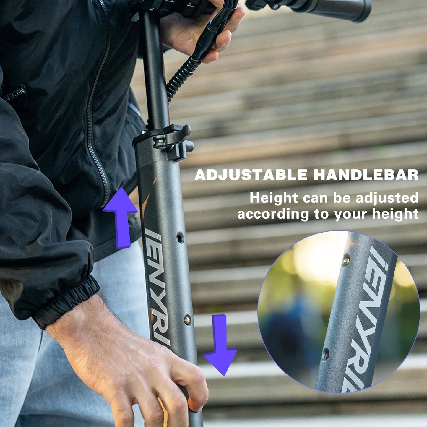 iENYRID iE-S1 Adult Electric Scooter Foldable 48V 15Ah 250W Off-Road Tire E-Mountain Scooter for Sports Entertainment Cycling