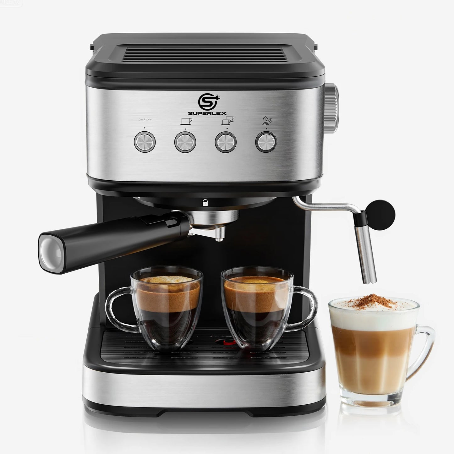 SUPERLEX Semi Automatic Italian Coffee Machine 1100W Pressure High-pressure Extraction and Milk Froth Two in One Coffee Machine