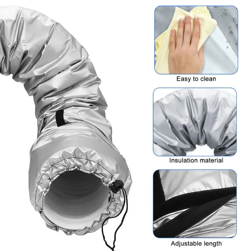 Air Conditioning Hose Cover for 5-5.9-inch Exhaust Hose AC Exhaust Pipe Sleeve Heat Insulation Dustproof Protective Cover