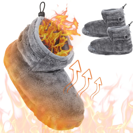USB Heater Shoes Men Women Winter Warm Snow Boots Foot Warmer Plush Heating Rechargeable Slippers Electric Heated Shoes Feetwear