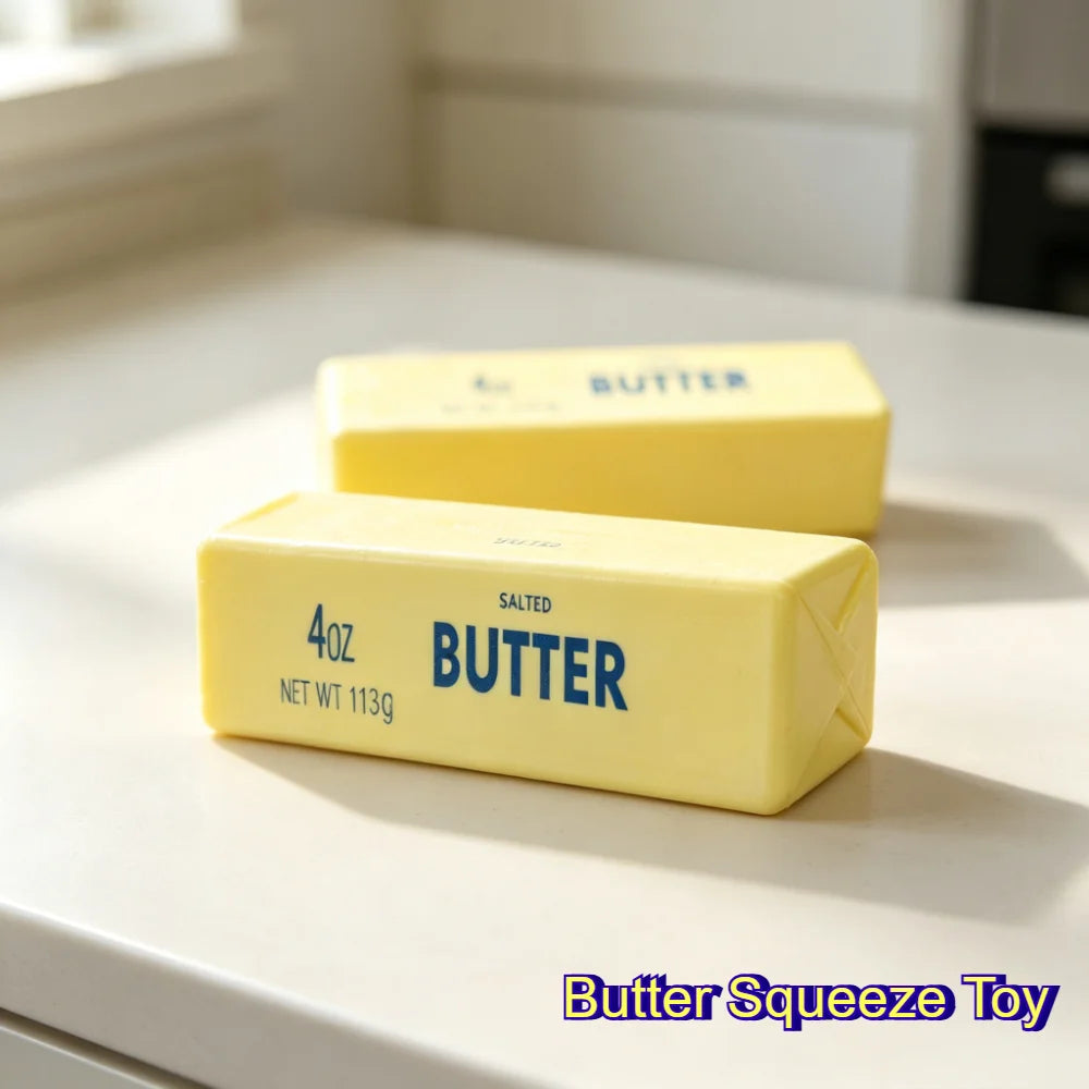 Soft Slow Rebound Butter Stick Realistic Silicone Squeeze Stress Relief Gadget Desk Office Accessory Funny Anti-Anxiety Gift