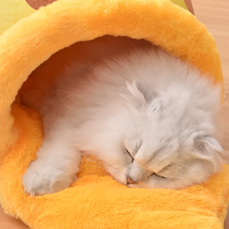 New honey jar cat nest semi-enclosed autumn and winter warm puppy nest soft, comfortable and breathable pet supplies