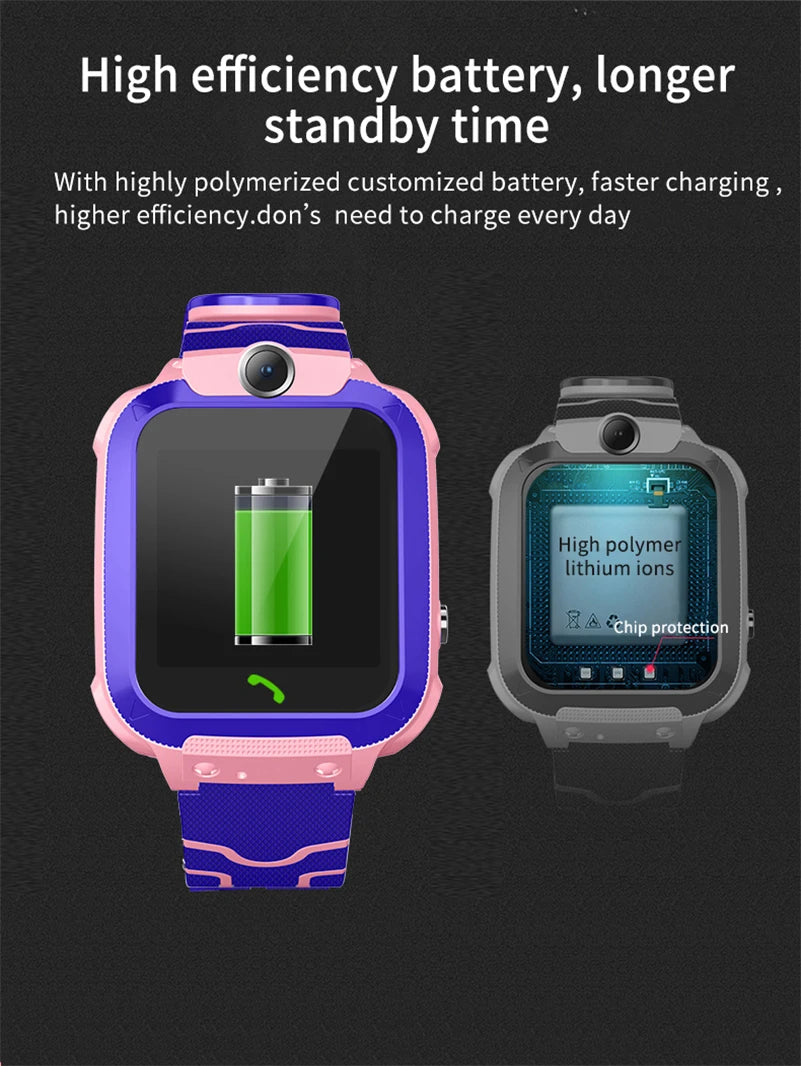 NEW Q12 Waterproof Children's Smart Watch Sim Card LBS Location Tracker Voice Chat Flashlight Children's Smart Phone Watch reloj