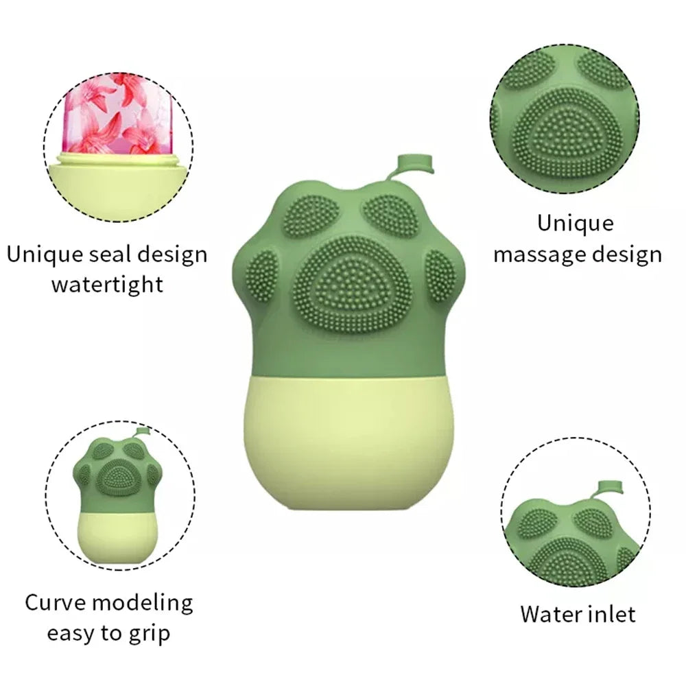 2 In 1 Ice Facial Roller Gua Sha Puffiness Roller Lifting Contouring Tools Ice Cube Trays Ice Balls Face Massager Beauty Care