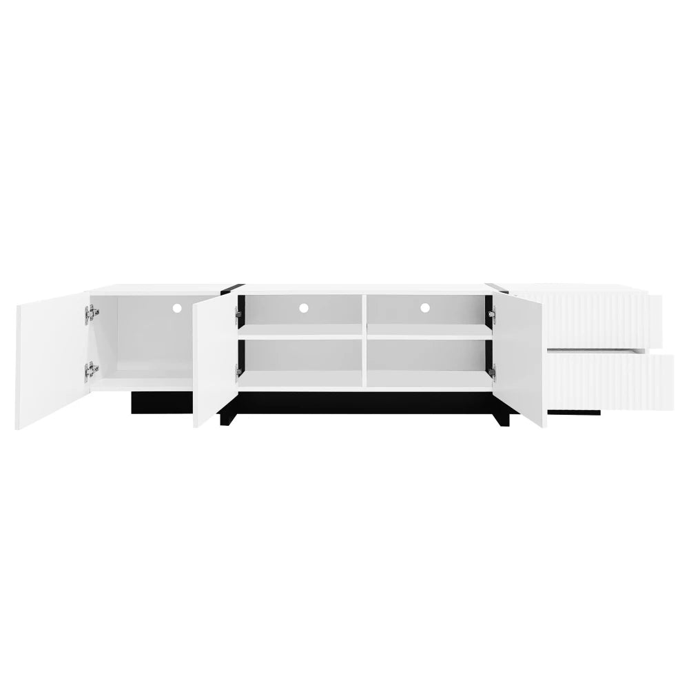 PINGGO Modern Large TV Cabinet 190cm Length Media Console with 3 Doors 2 Drawers, Storage TV Stand Entertainment Center