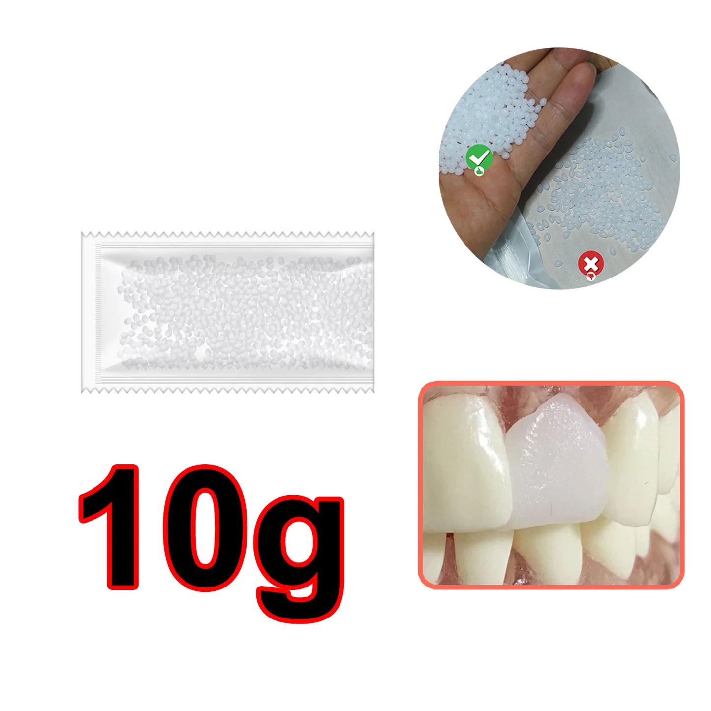 Molded Plastic - Party temporary teeth decoration, DIY role-playing, temporary restoration model, Halloween vampire Molten clay
