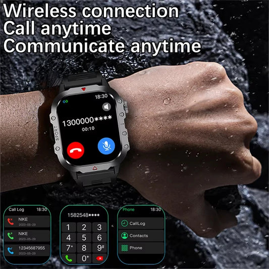 2026 New Smart Watch Men Bluetooth Calling Fitness Tracker LED Flashlight Sleep Monitor Sports Smartwatch For Android iOS