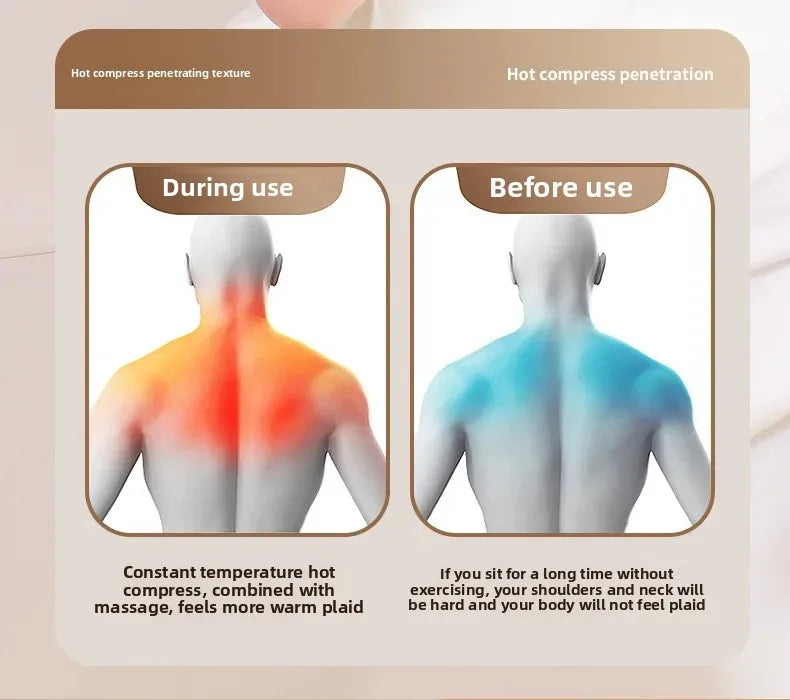 New USB Tape Neck Shiatsu Massage Belt Neck Back Shoulder and Neck Massager U-shape Electric Neck Massager with long-las