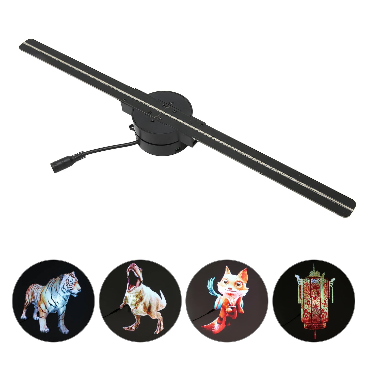 3D Hologram Fan 2 Blades 176 Degree 16.5inch 2000x224 WiFi 3D Projector with 224 LED Light Beads for Business Store Advertising