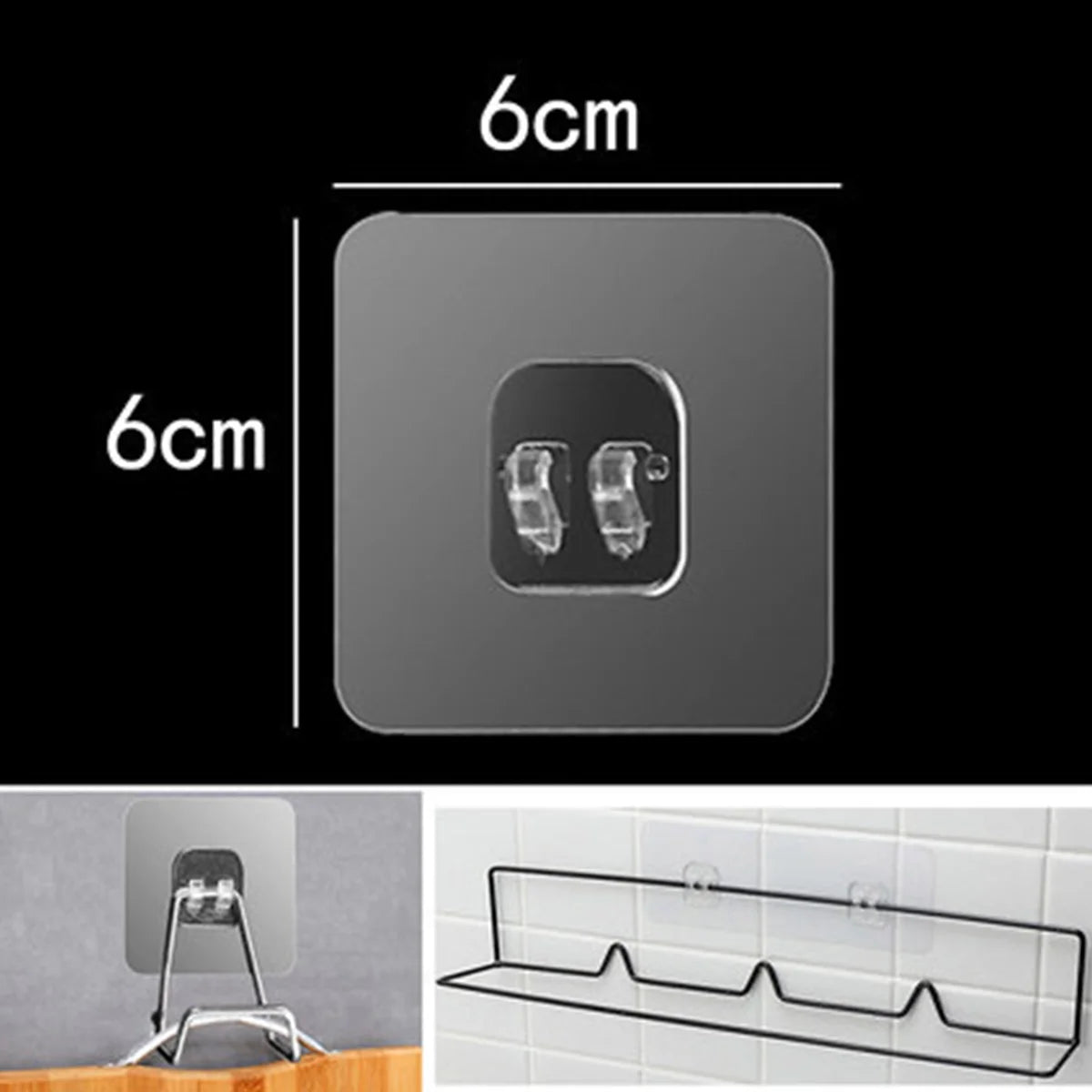 50-10Pcs Transparent Self-Adhesive Hooks Home Organization Storage Hook Waterproof Traceless Hanging Hook Kitchen Bathroom Hooks