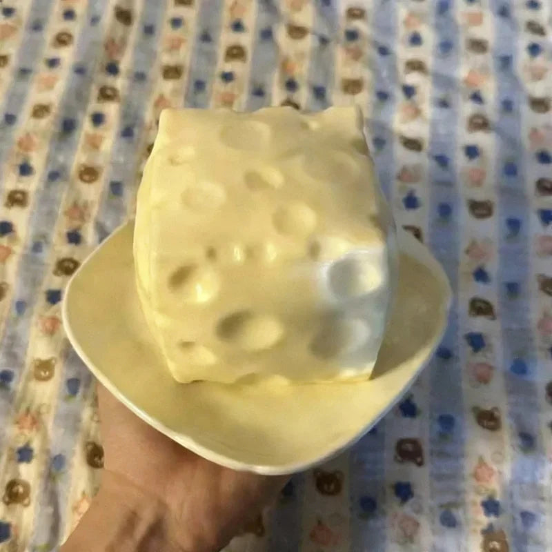 Extra Large Size Cheese Fidget Toy Slow Rebound Shapeable Venting Ball Realistic Giant Squeeze Toys for Adult Stress Relief