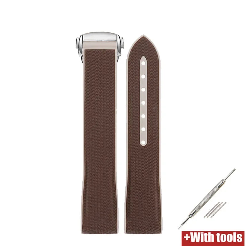 Curved End Strap 20mm for Omega X Swatch Joint MoonSwatch Sport Silicone Rubber Folding Buckle Watch Band for Seamaster 300