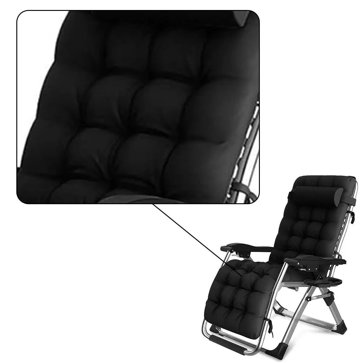 Zero Gravity Chair Reclining Sun Lounger Outdoor Garden Folding Adjustable