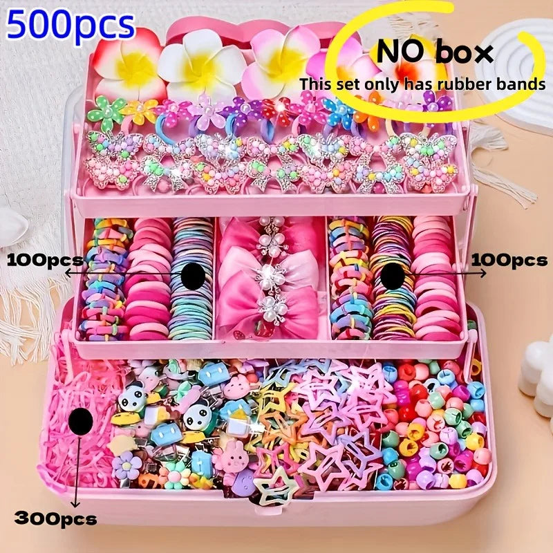 500 pieces of Valentine’s Day pink, adorable hair accessories | The perfect gift set for photography and attending parties.