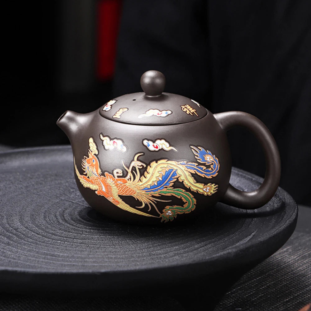 Color-changing Tea Pot With Dragons Phoenixs Pattern Washable Gongfu Tea Teapots Kettle Gift Teapot Tea Set Ceramics And Pottery