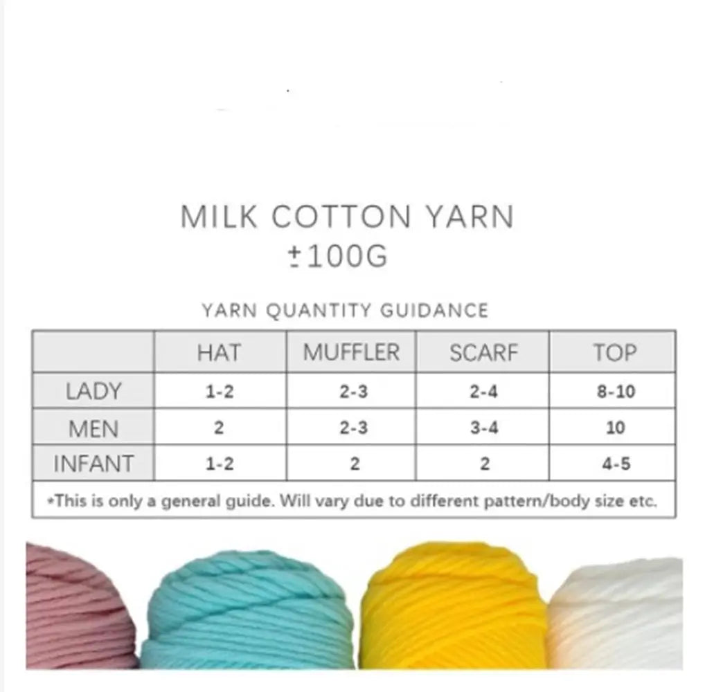 Lover Scarves Handmade 100g Hand Knitting DIY Knitting Chunky Crochet 8 Ply Thread Milk Cotton Yarn Woolen Yarn