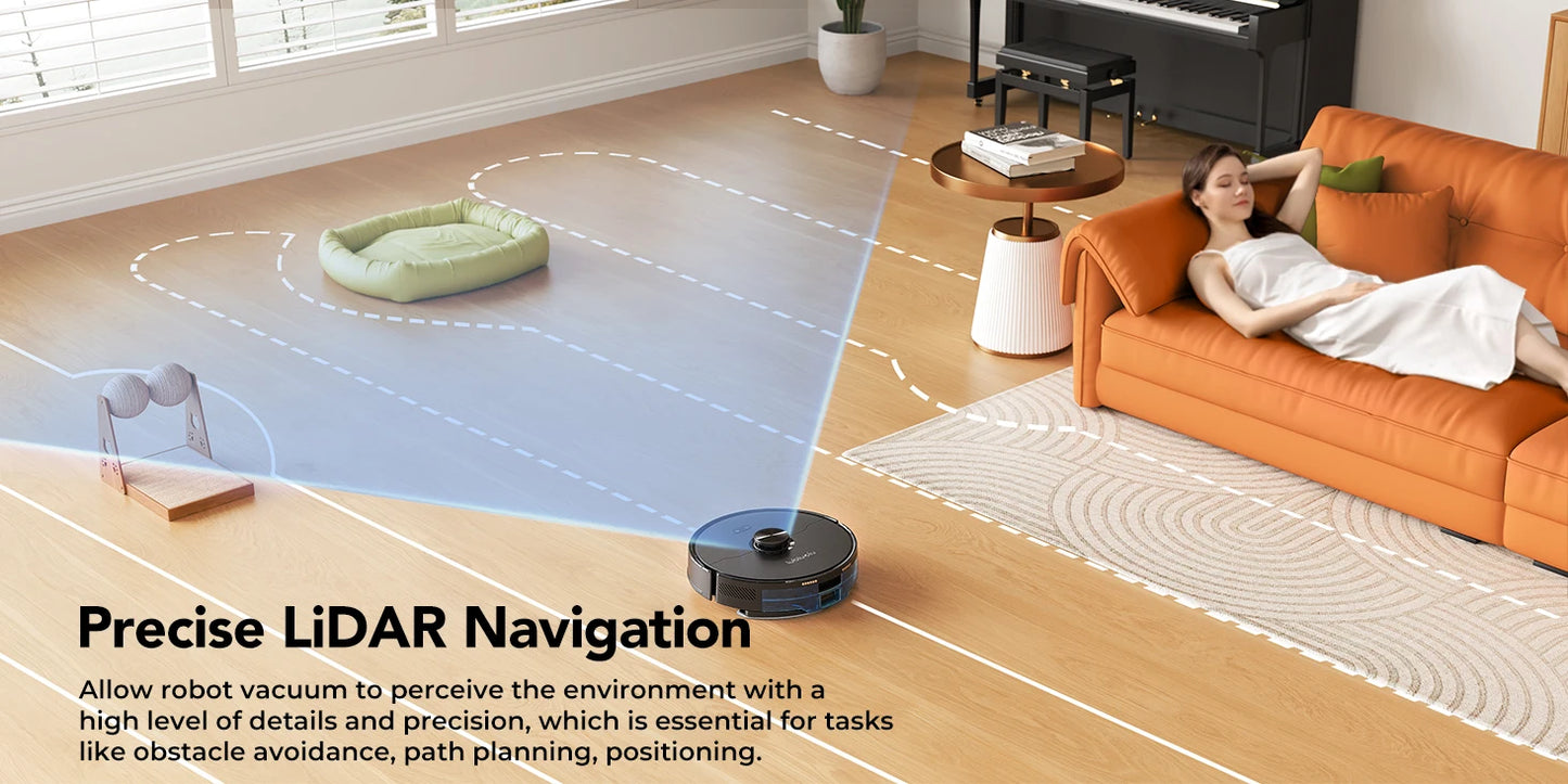 Lubluelu L15 Ultra  Robot Vacuum Mop Combo 5500Pa Robot Vacuum Auto-Charging  5 Maps 24 No-go Zones 3 In 1 Robot Vacuum Cleaner