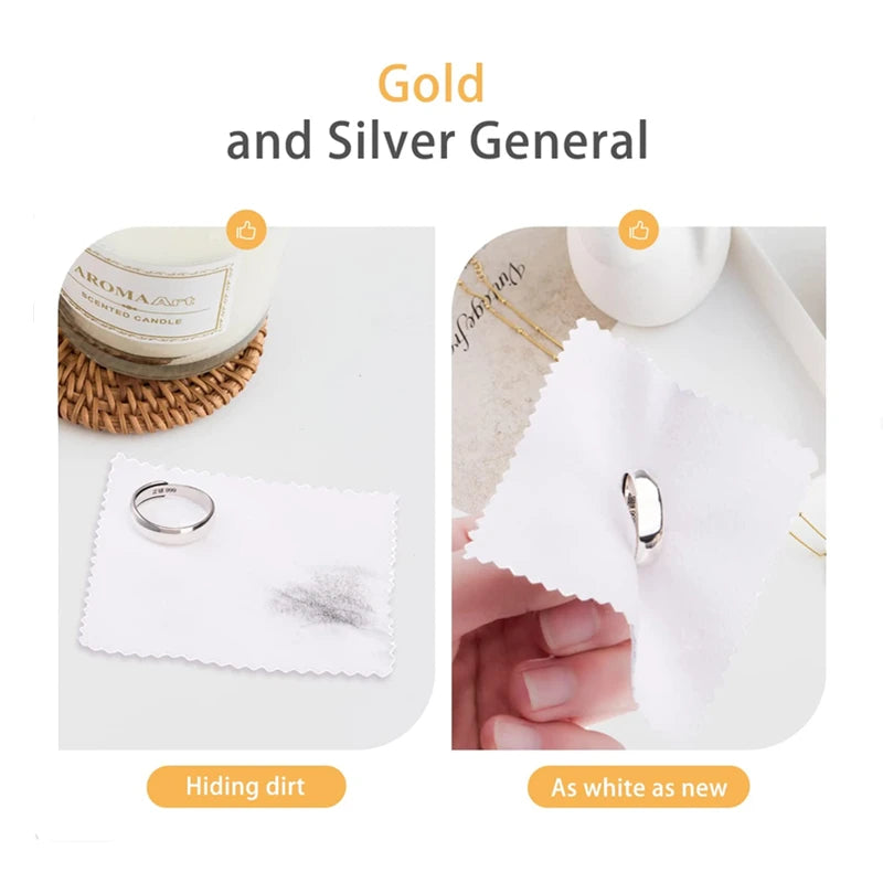 10/50pc Silver Polish Cleaner Cloth Soft Clean Napkins Wipes for Silverware Gold Jewelry Tool Equipment Making Supplies Handmade