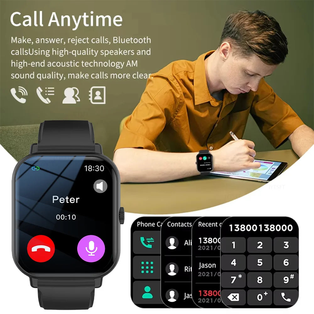 KESHUYOU 2025 New Smart Watch Men Women Full Touch Screen Heart Rate Tracker Bluetooth Talking Sports Smart Watch Holiday Gift