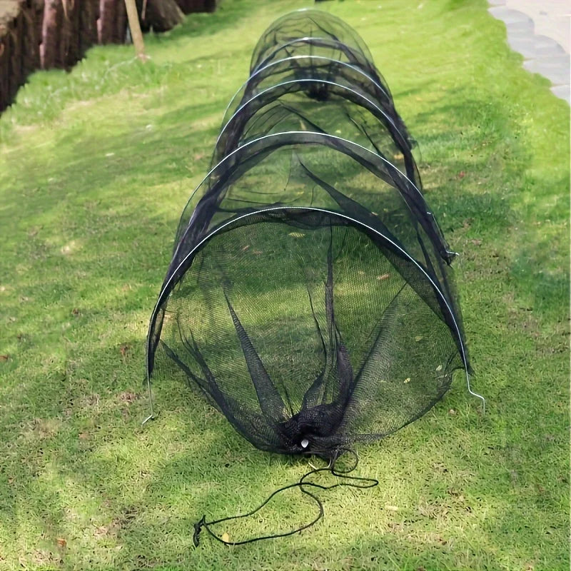 1pc Collapsible Black Mesh Tunnel - UV Protection, Bird & Insect Barrier for Backyard Farms & Greenhouses, Durable Cover for
