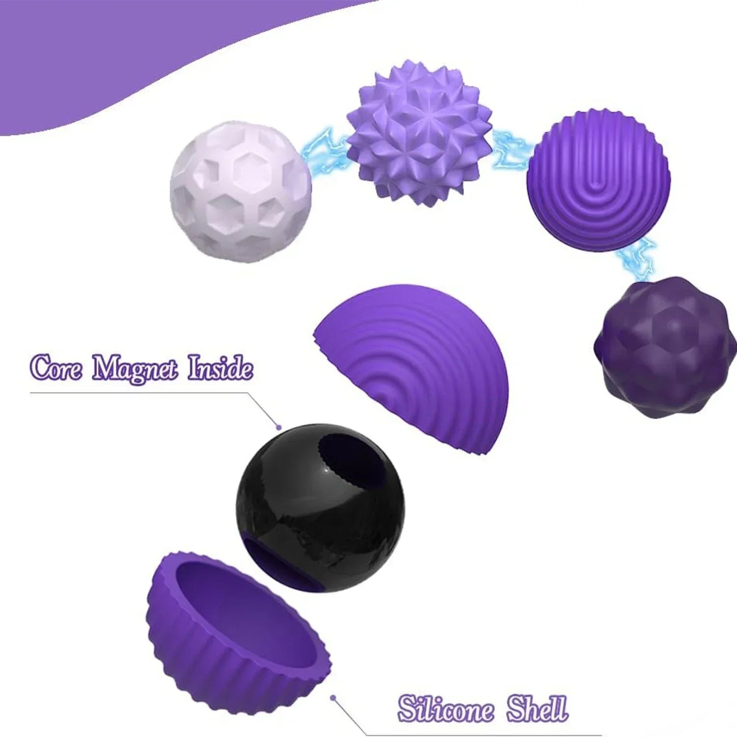 Silicone Magnetic Fidget Balls Fidget Toys Stress Balls for Adults Sensory Stone Travel Toys for Calming Autism and ADHD