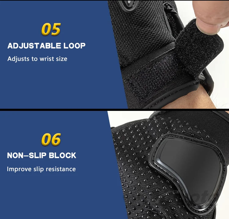 Ummer Breathable Full Finger Motorcycle Gloves Non-slip Wear-resistant Motocross Racing Gloves Touch Screen Moto Biker Gloves