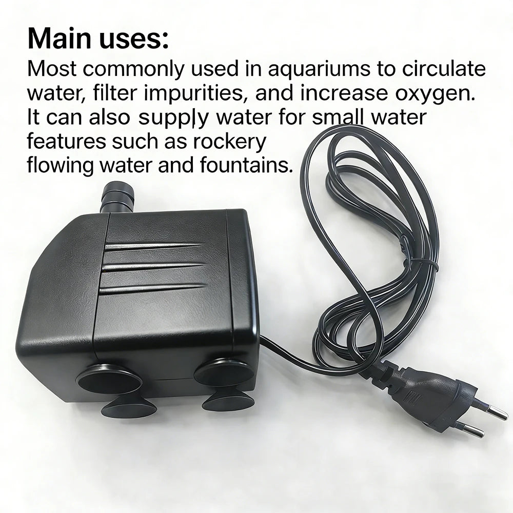 AC220V Multi-functional Silent Aquarium Submersible Pump, Landscape Large-flow Water Spray Pump,Fish Pond Water Circulation Pump