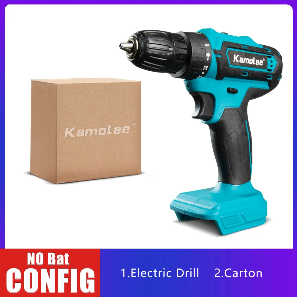 Kamolee 10mmElectric hand drill impact drill household small pistol drill multifunctional rechargeable electric screwdriver tool