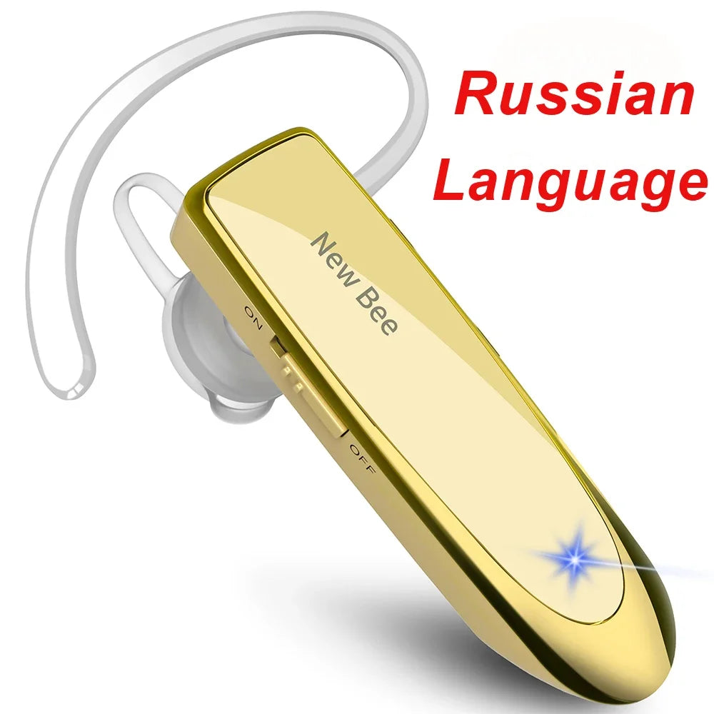 New Bee Bluetooth Headset Wireless Earphones Headphones with Mic 24Hrs Earbuds Single Earpiece Mini Handsfree for Driver Office