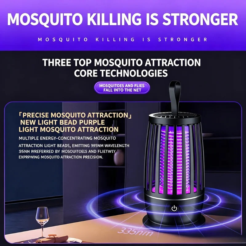 Electric Mosquito Killer Lamp USB Rechargeable Electric Shock Insect Zapper UV Light Mosquito Fly Trap Portable Indoor Home Bug