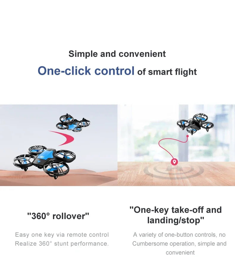 V8 New Mini Drone 4K Professional HD 1080P Wide Angle Camera WiFi FPV RC Drone Height Keep Drones Helicopter Kids Toys 4DRC