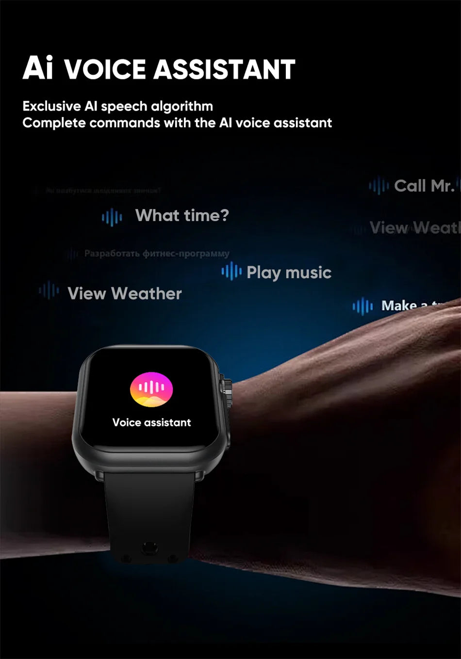 Watch Ultra K62 Men Women 1000mAh AMOLED 100+Sport Heart Rate HD Bluetooth Call GPS Track Waterproof Smart Watch For iOS Android