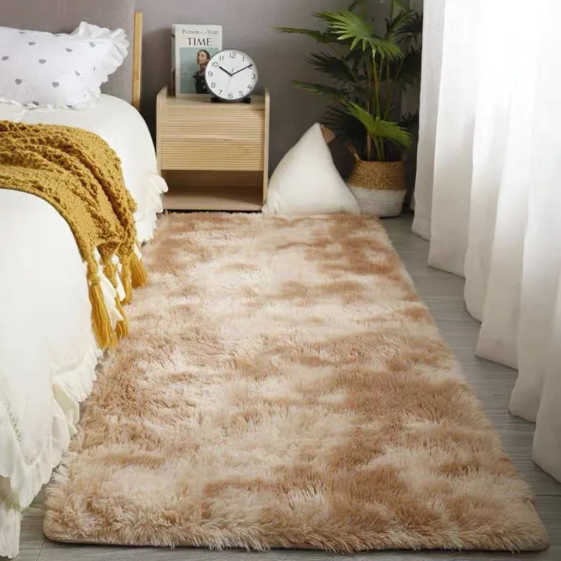 Plush Carpet Living Room Sofa Coffee Table Rug Green Pink Fluffy Soft Blankets Area Rugs Children's Room Non-Slip Mat Home Decor