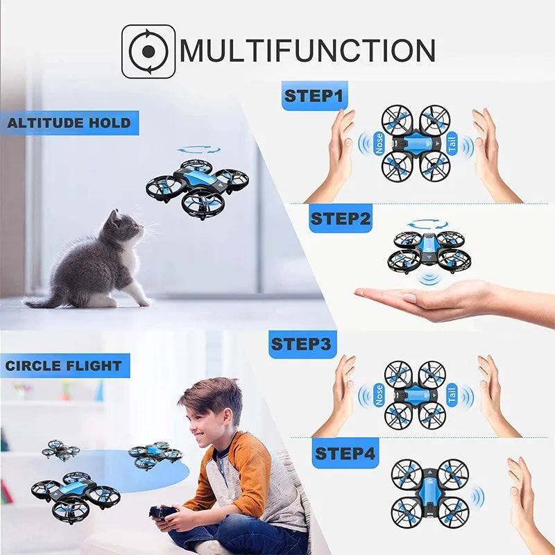 V8 New Mini Drone 4K Professional HD 1080P Wide Angle Camera WiFi FPV RC Drone Height Keep Drones Helicopter Kids Toys 4DRC