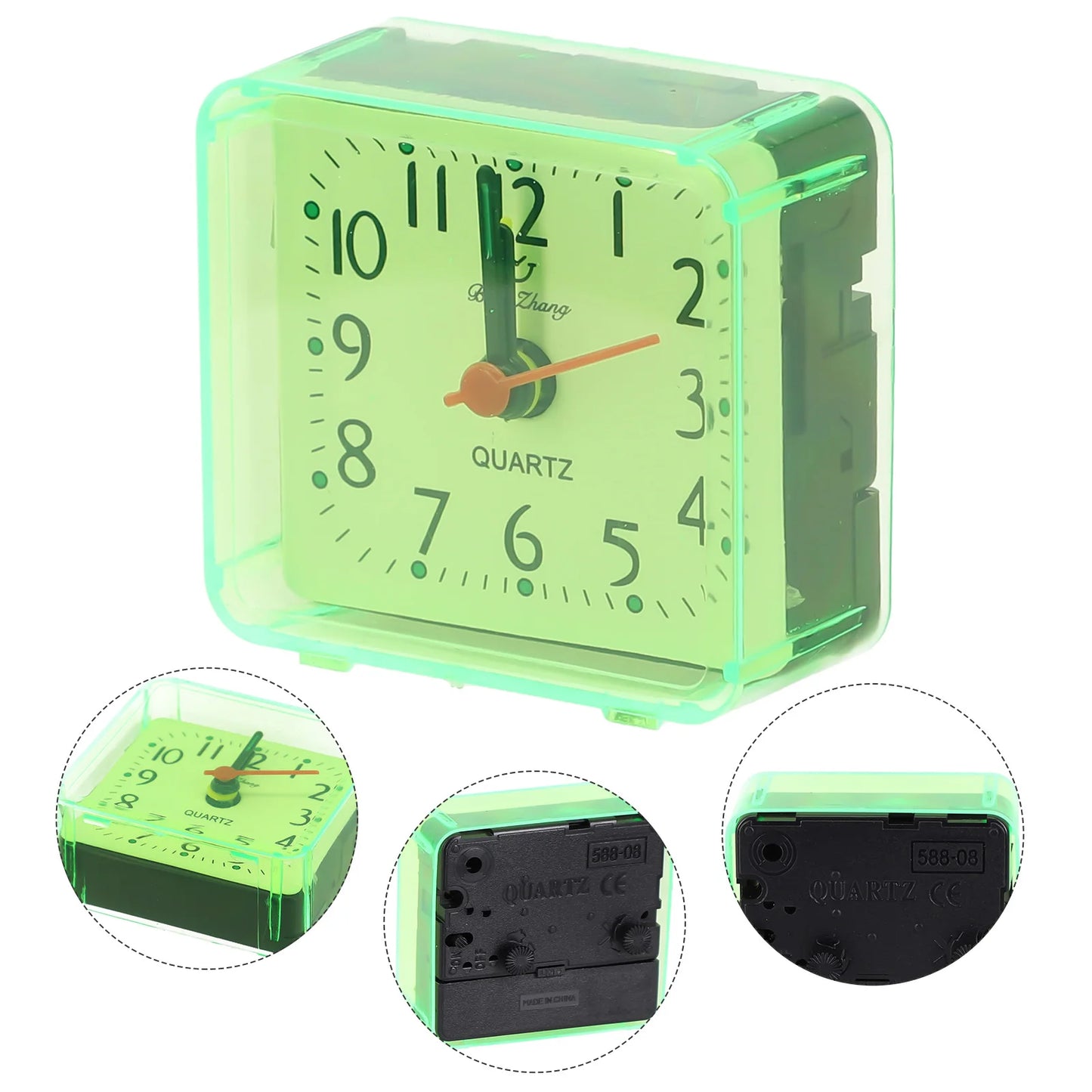 Small Battery Operated Quartz Alarm Clock with Beeping Sound for Bedside Use Featuring Clear Numbers and Reliable Performance