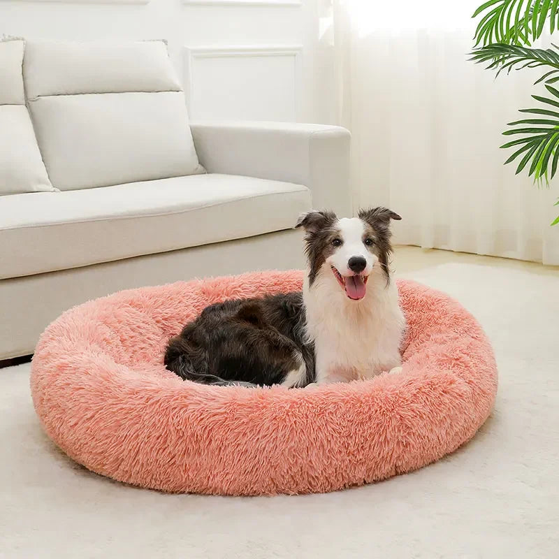 Soft Long Plush Dog Bed House – Cozy Pet Basket, Cushion, Cat Mat, Best for Dogs & Cats