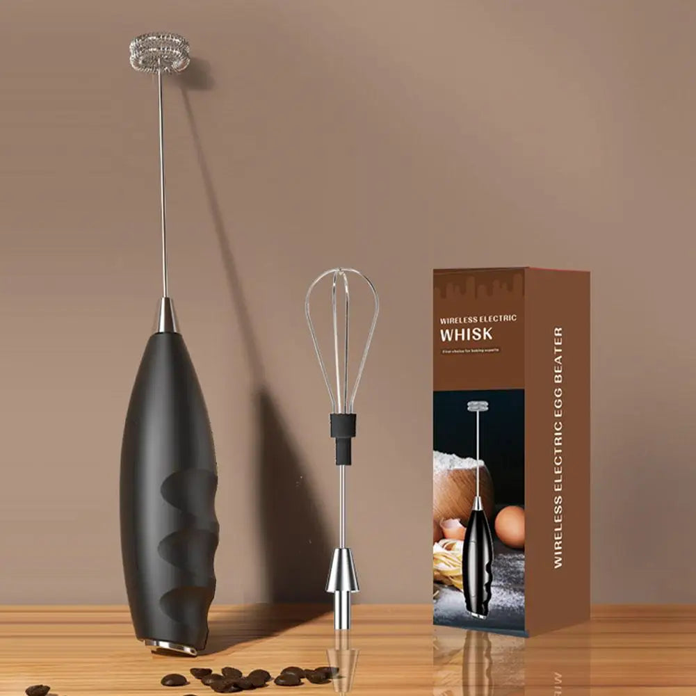 Wireless Electric Milk Frother Battery-Powered Handheld Foamer Coffee Cream Soup Peanut Butter Egg Whisking Baking Accessories