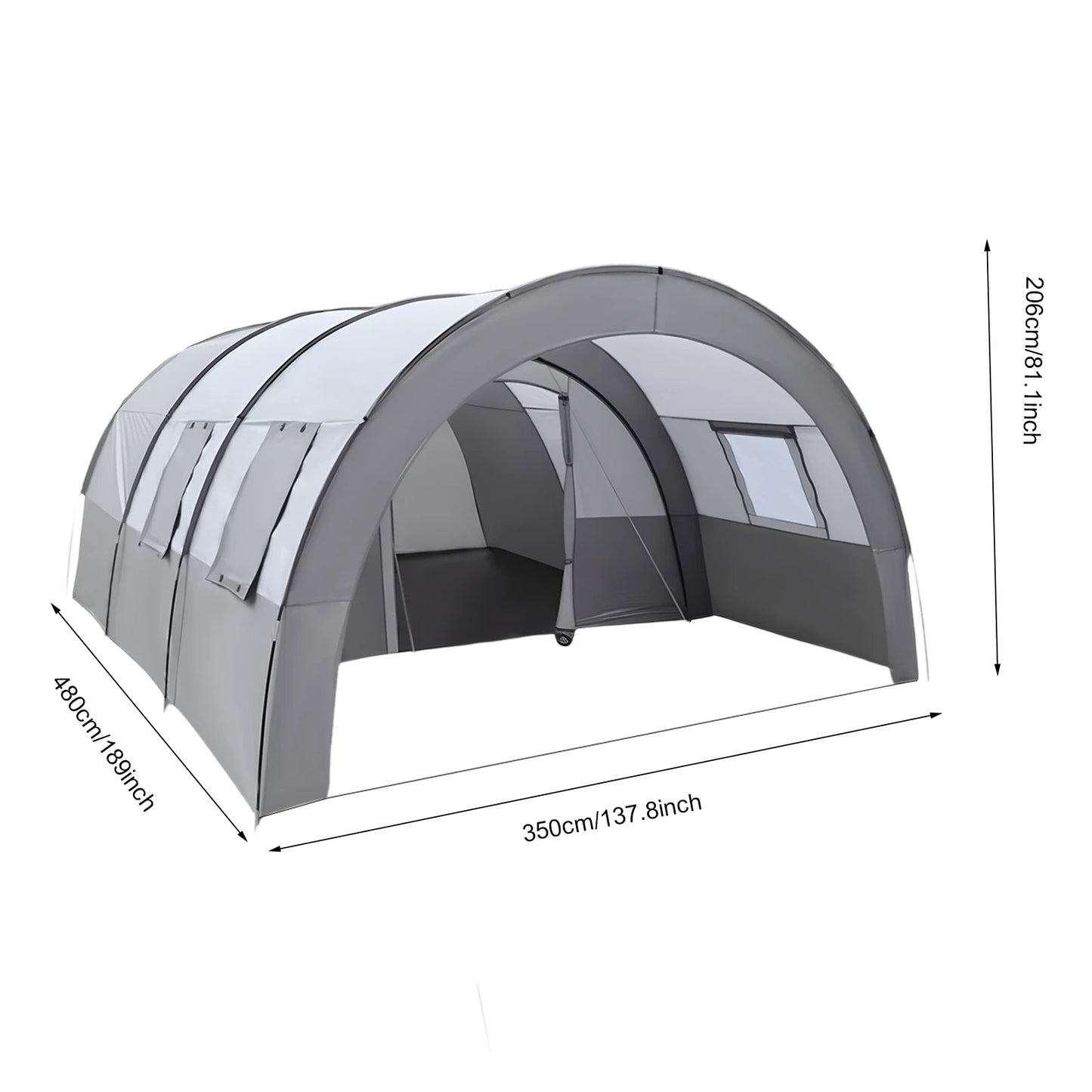  Camping Tunnel Tent Large Tunnel Tent Rain & Sun Protection Outdoor Family Camping Tunnel Tent for up to 6 People