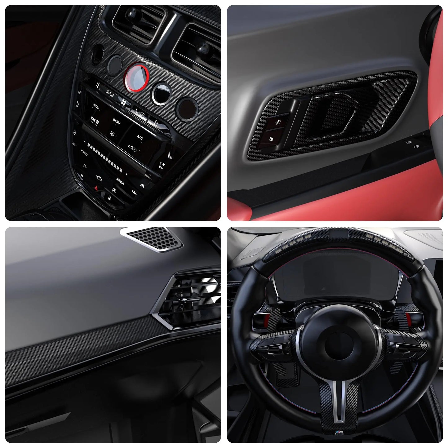Carbon Fiber Car Body Vinyl Wrap Matte Accessories Glossy Black Sticker 3D 4D 5D 6D Auto Foil Cover Motorcycle Decoration Film