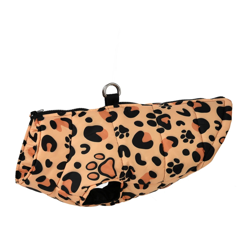 Winter Dog Clothes for Small Medium Dogs Waterproof Warm Leopard Christmas Puppy Jacket Coat Chihuahua French Bulldog Outfits