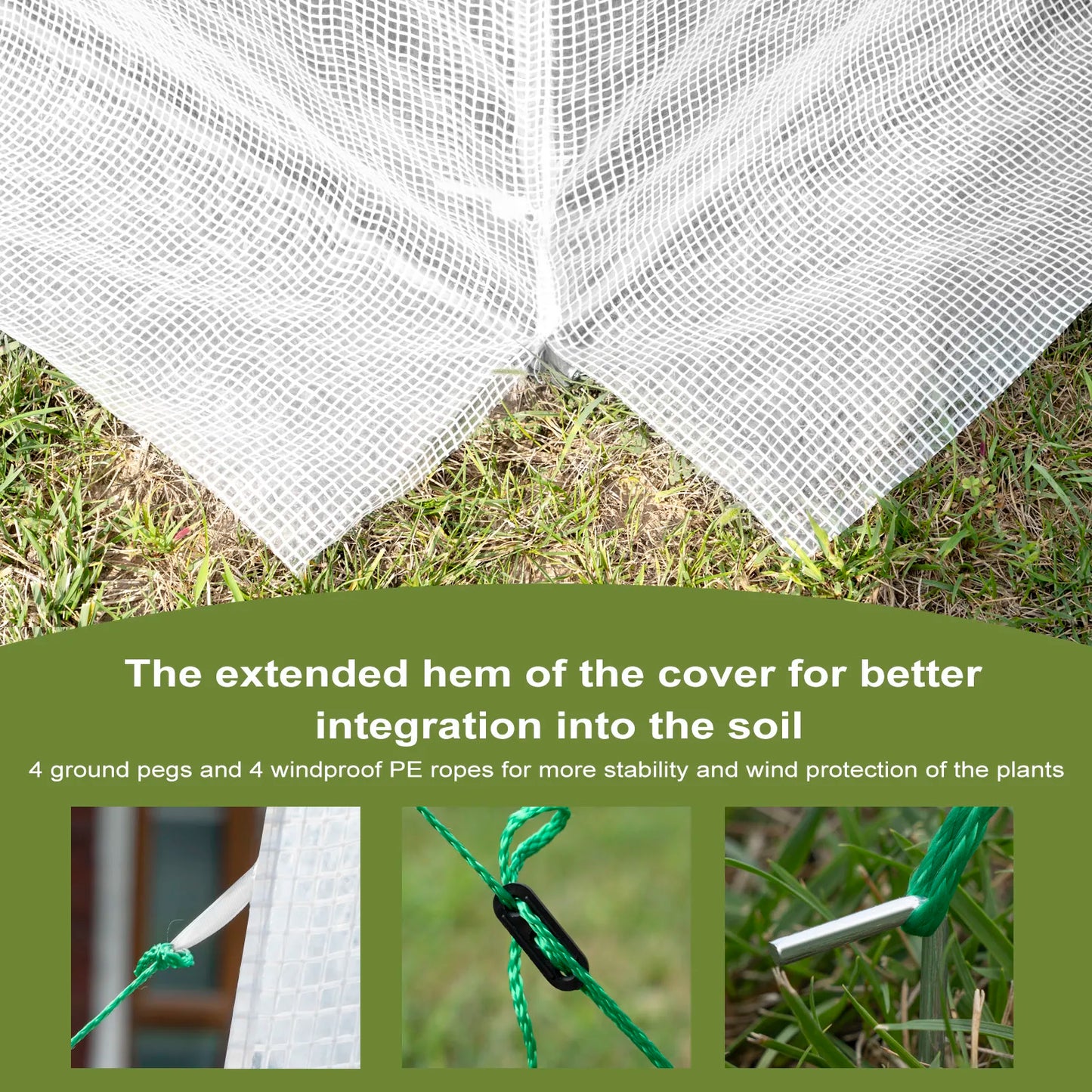 WOLTU Garden Greenhouse Plant Shelter Protective Tent with 1 Door and 6 Windows Winterproof Steel Tube for Outdoor