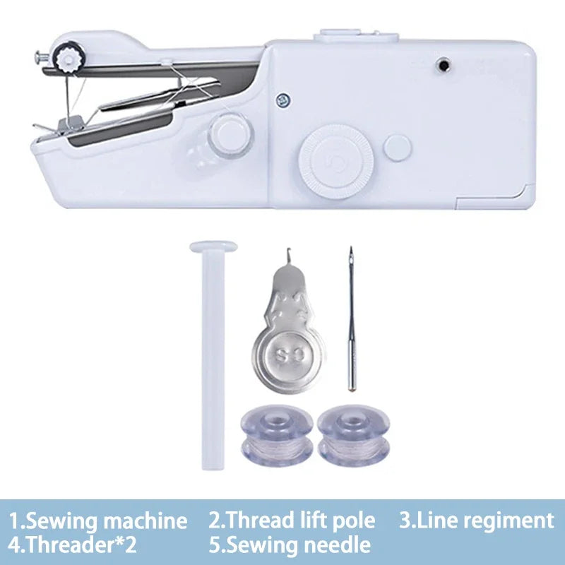 Portable Sewing Machine Manual Handheld Rope-free Electric Quick Build DIY Apparel Supplies Arts Crafts Home Garden Mini