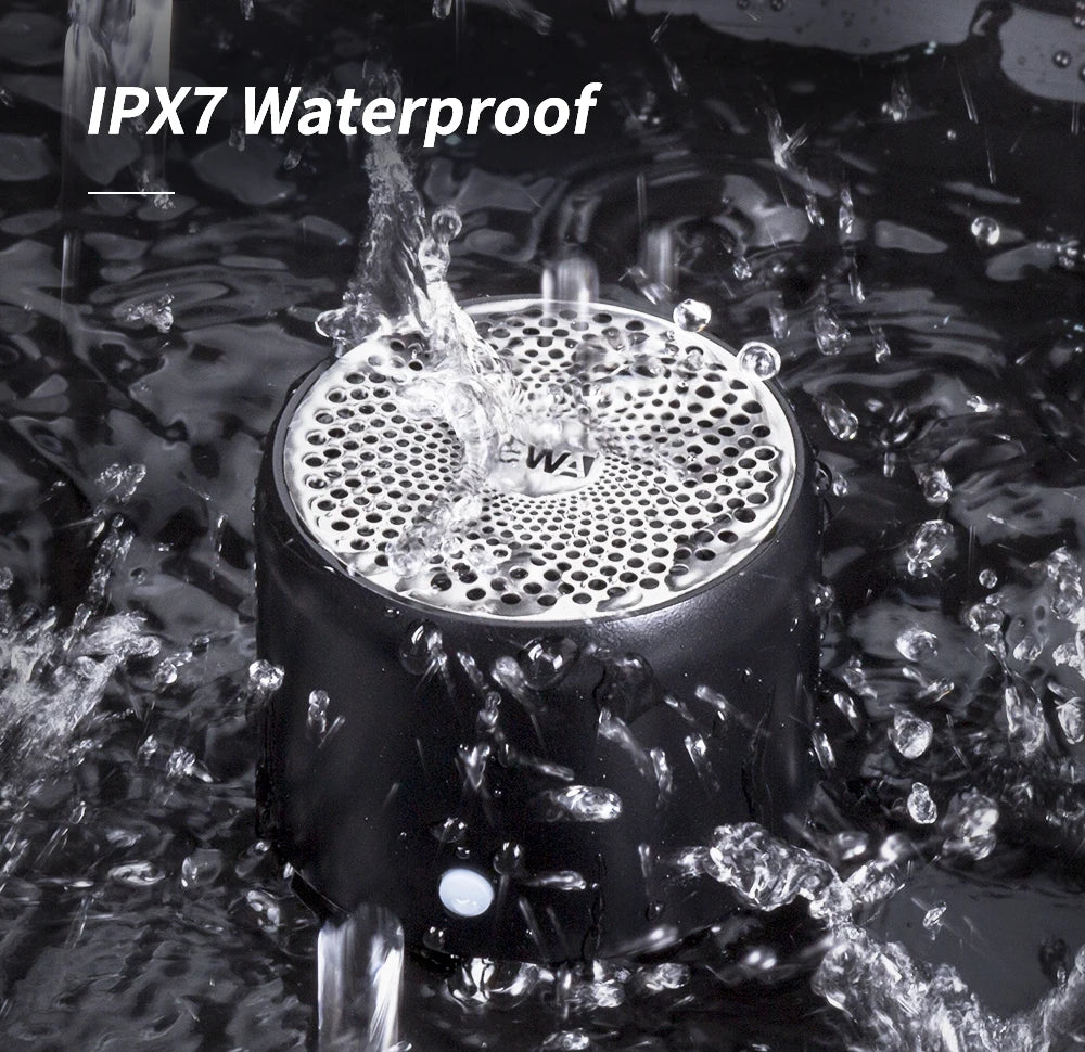 EWA A106 Pro Mini Bluetooth Speaker with Custom Bass Radiator, IPX7 Waterproof, Super Portable Speakers, Travel Case Packed