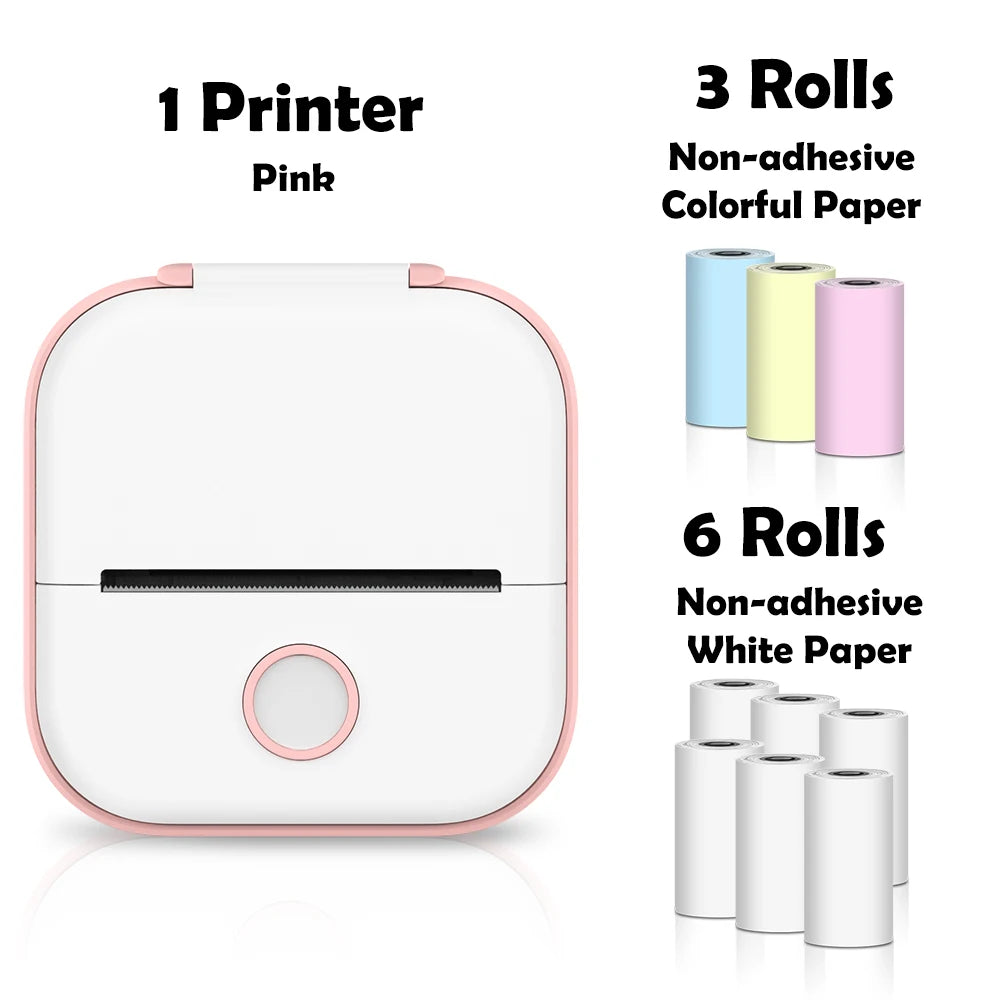 Phomemo T02 Mini Printer Portable Printer Thermal Printing Sticker Wireless Inkless Pocket Printer Self-adhesive Label Printer